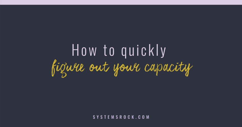 How to Quickly Figure Out Your Capacity